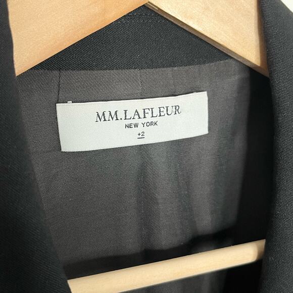 MM. Lafleur Womens The Roxane Double Breasted Blazer Size 2X Black Twill Career - Picture 7 of 14